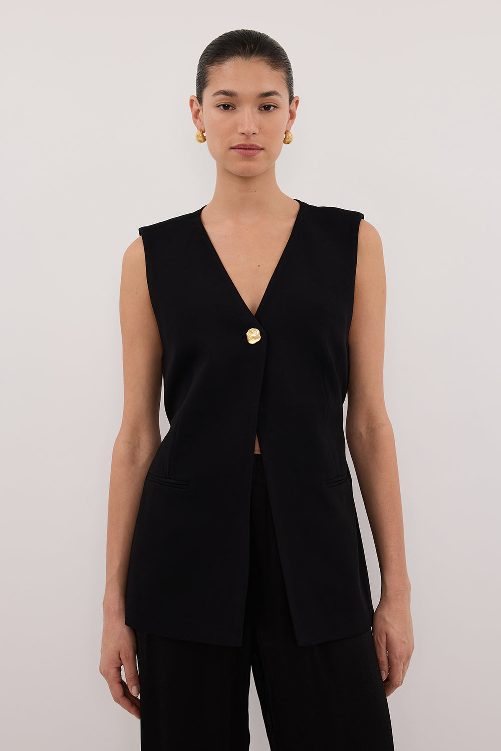 SONNY BLACK TAILORED VEST Clothing DISSH Boutiques 