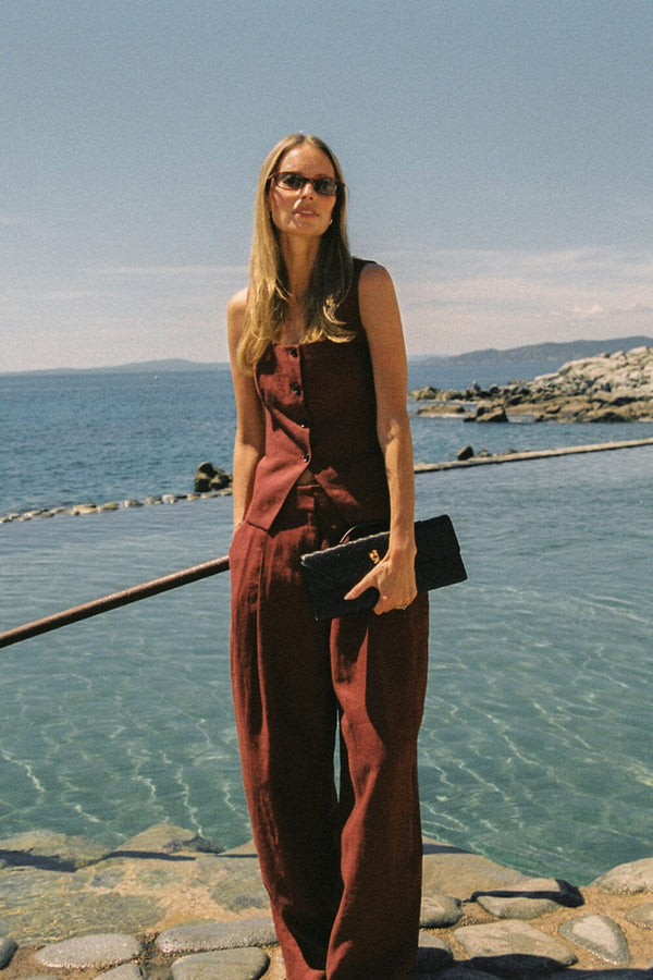 FRAN SAHARA LINEN VEST