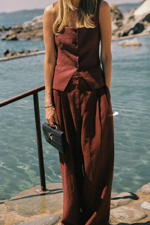 FRAN SAHARA LINEN VEST