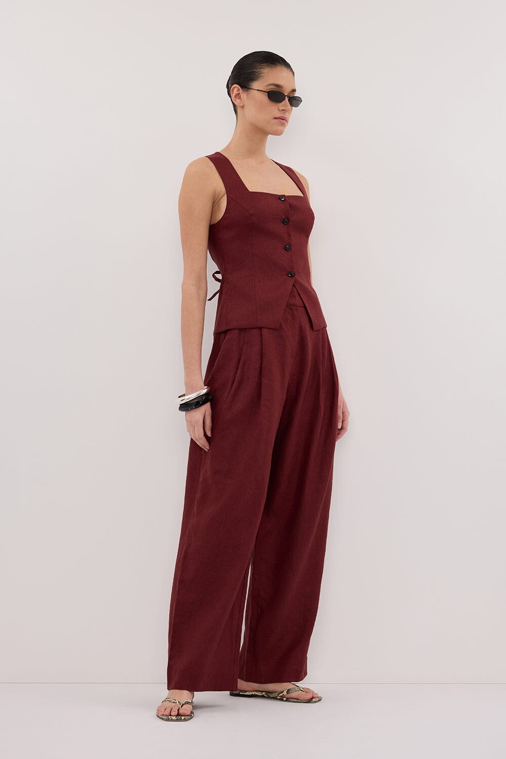 FRAN SAHARA LINEN VEST Clothing DISSH Boutiques 