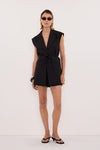 CYRUS BLACK SLEEVELESS WRAP VEST