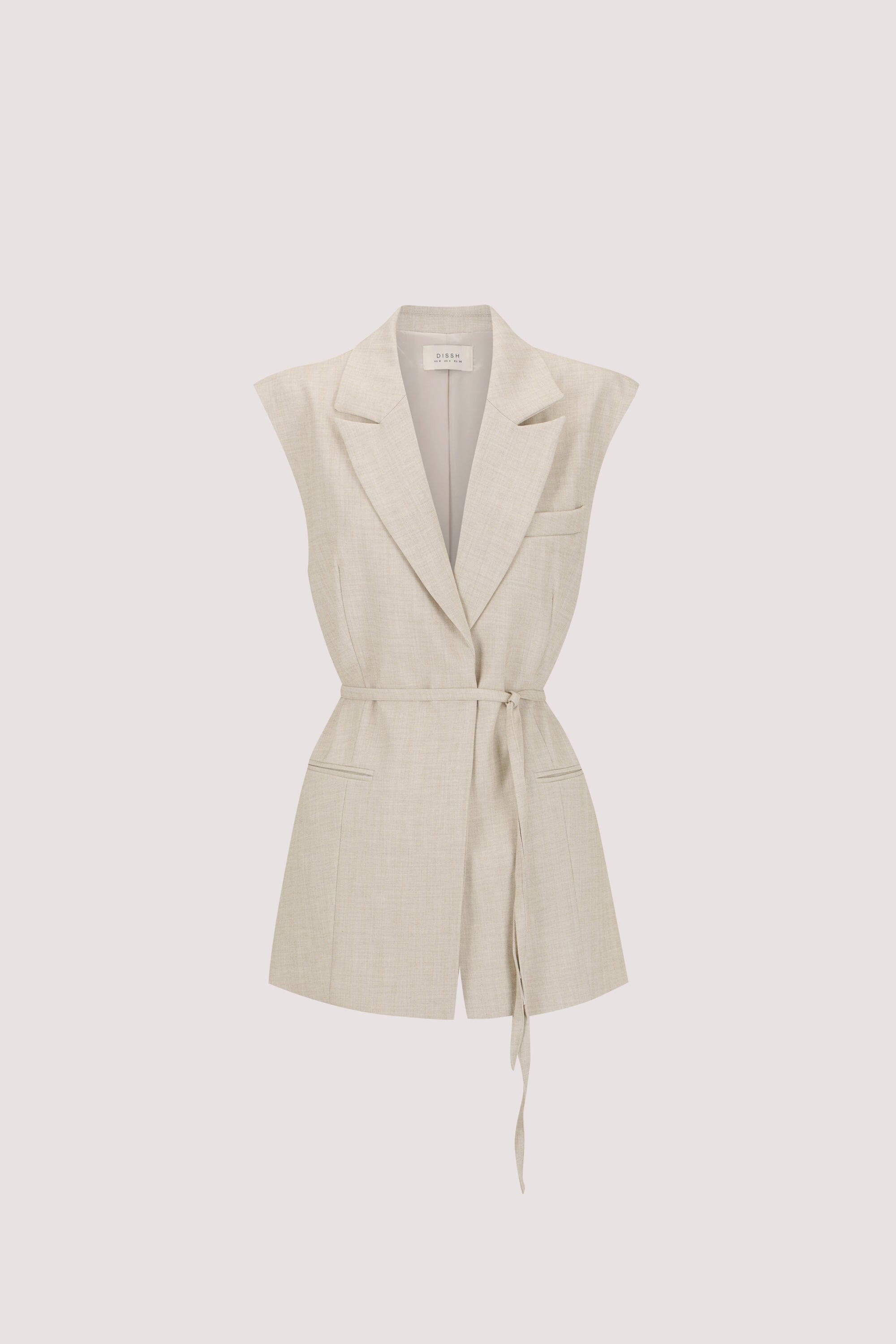 CYRUS NATURAL SLEEVELESS WRAP VEST