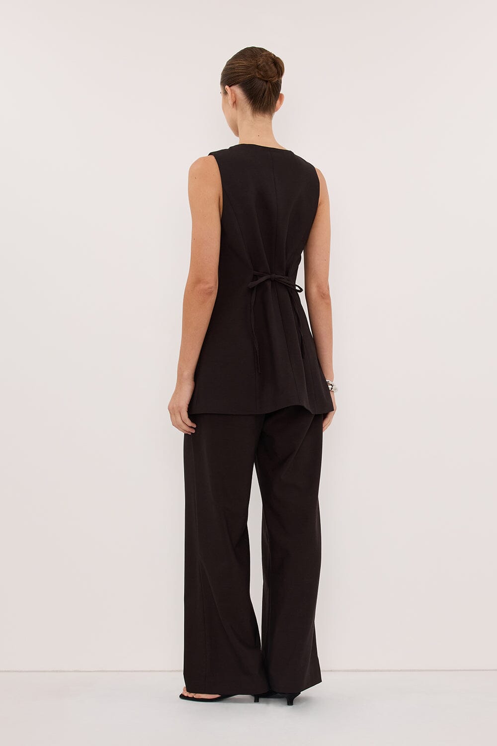 MONIQUE PEAT CHOC TAILORED VEST