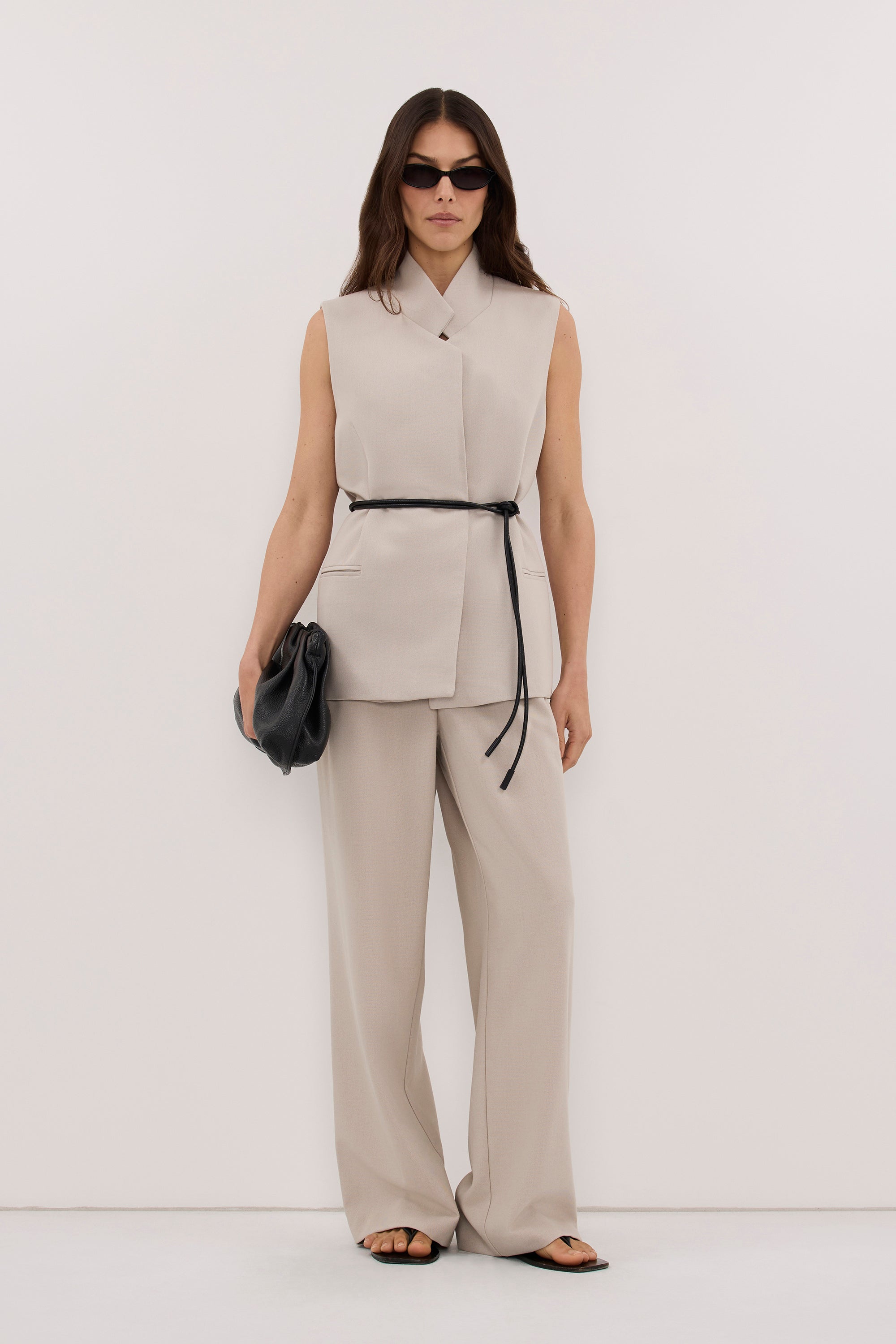 VIDA MUSHROOM STAND COLLAR VEST TOP