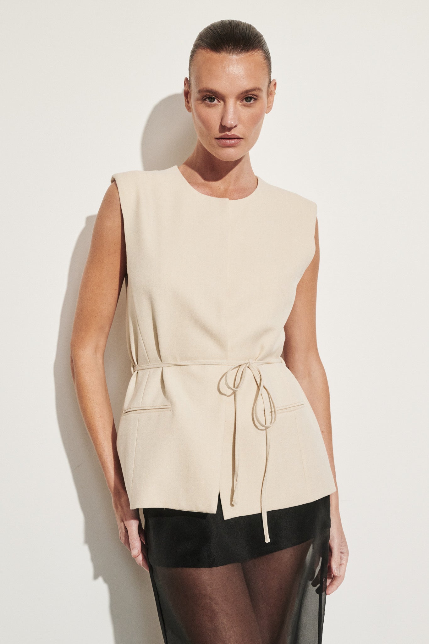 TRINITY BONE TAILORED VEST