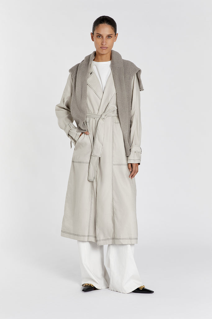 MAEL CHALK TRENCH COAT Dissh