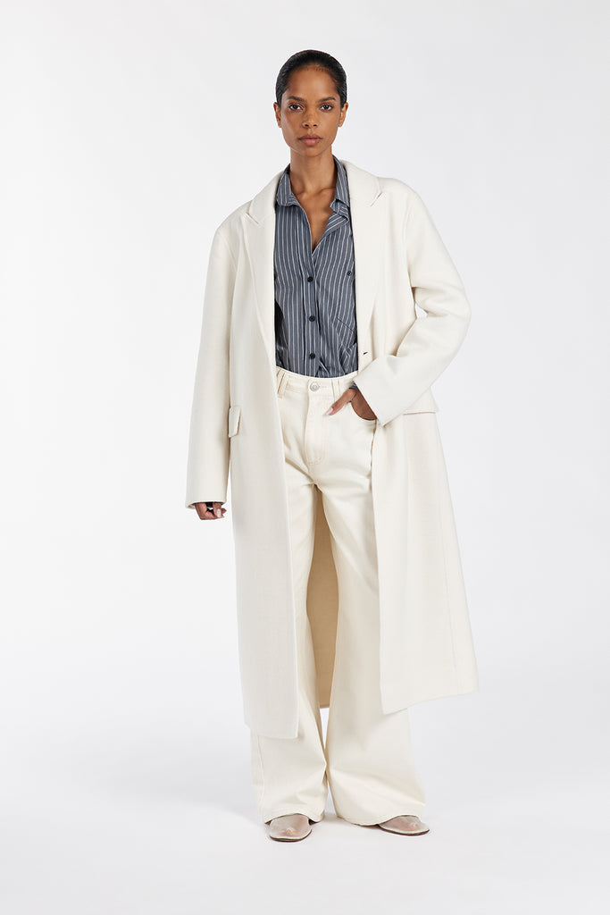 JAY CREAM LONGLINE COAT | Dissh