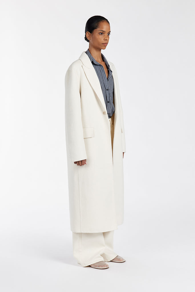 JAY CREAM LONGLINE COAT | Dissh