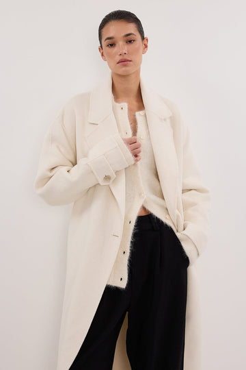 MILES CREAM WOOL WRAP COAT