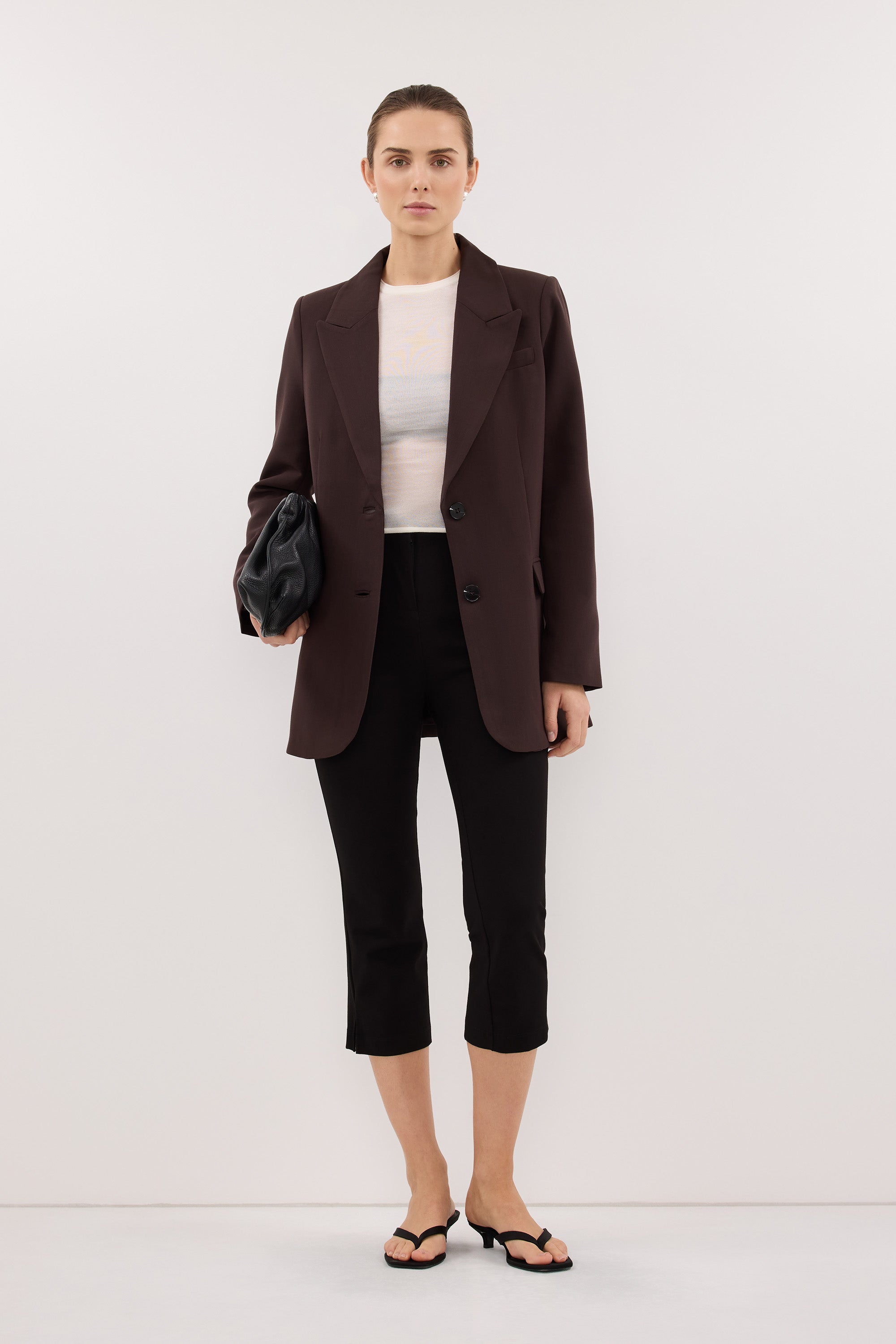 ELLE DARK CHOCOLATE BLAZER