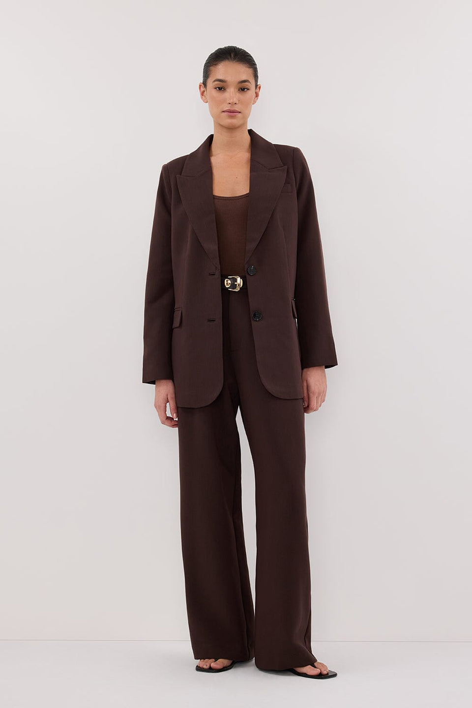 ELLE DARK CHOCOLATE BLAZER Clothing DISSH Boutiques 