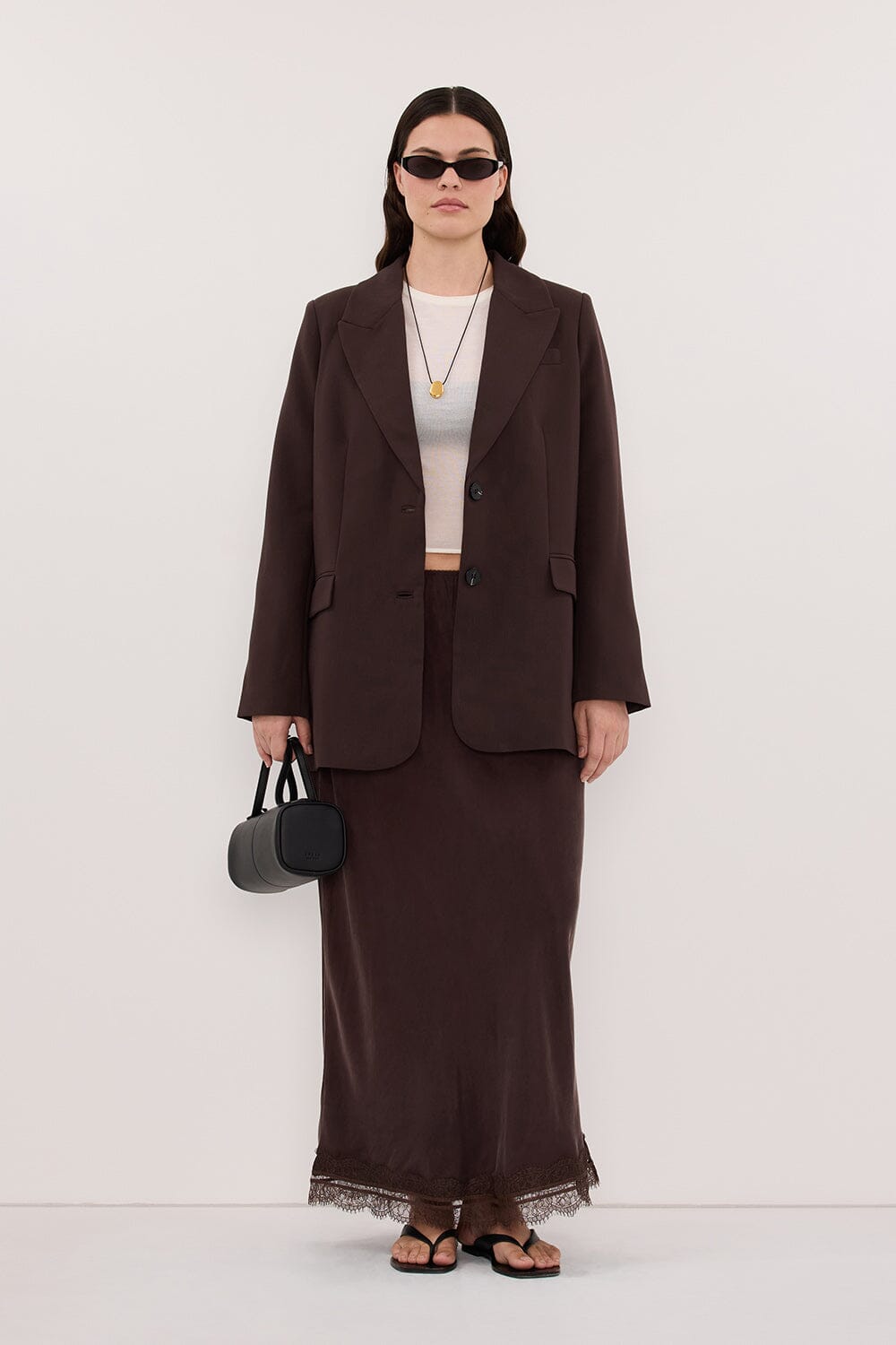ELLE DARK CHOCOLATE BLAZER