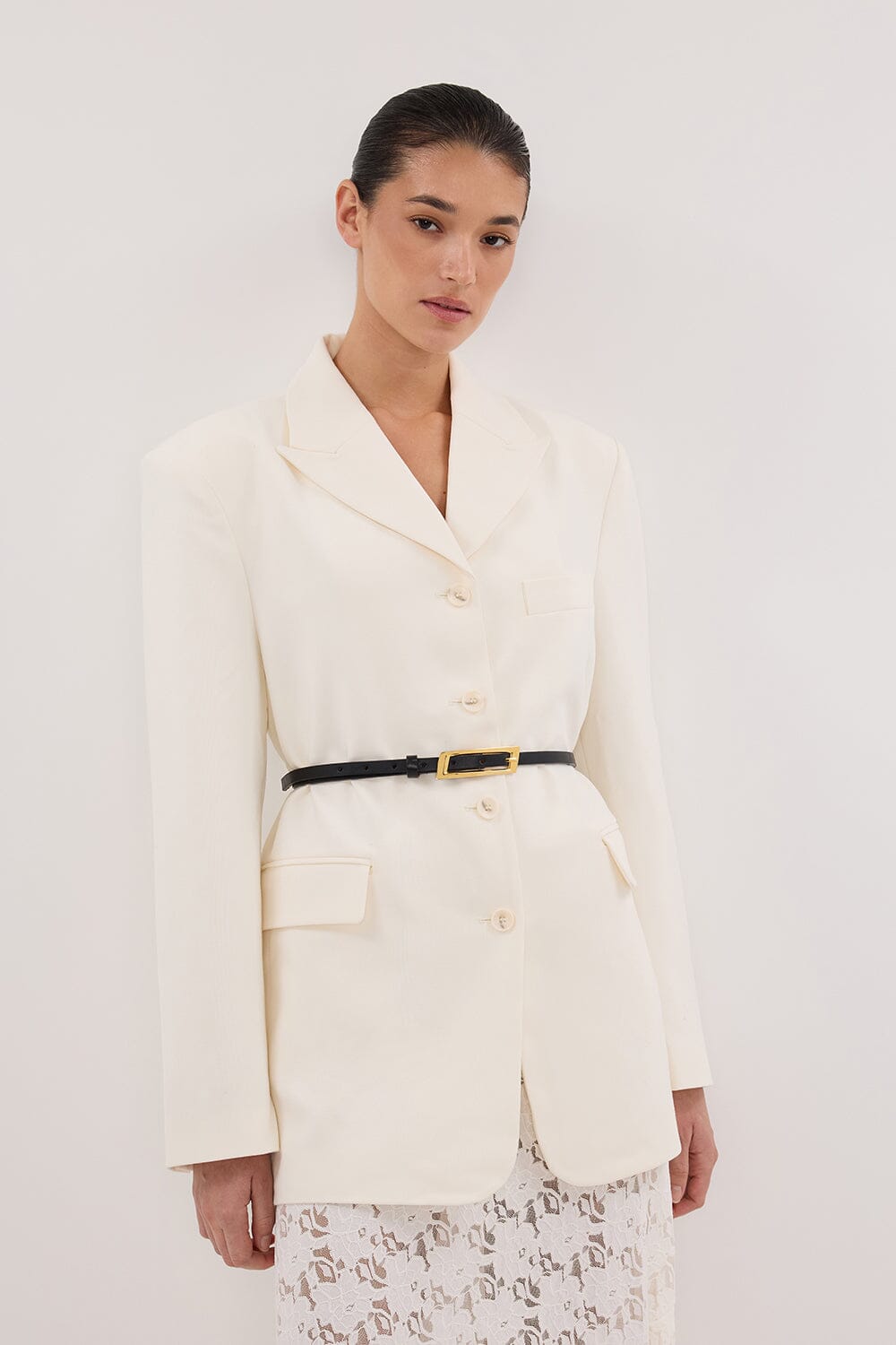 LIV CREAM BOYFRIEND BLAZER Clothing DISSH Boutiques 