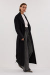 JOSEPHINA BLACK LINEN BLEND TRENCH COAT