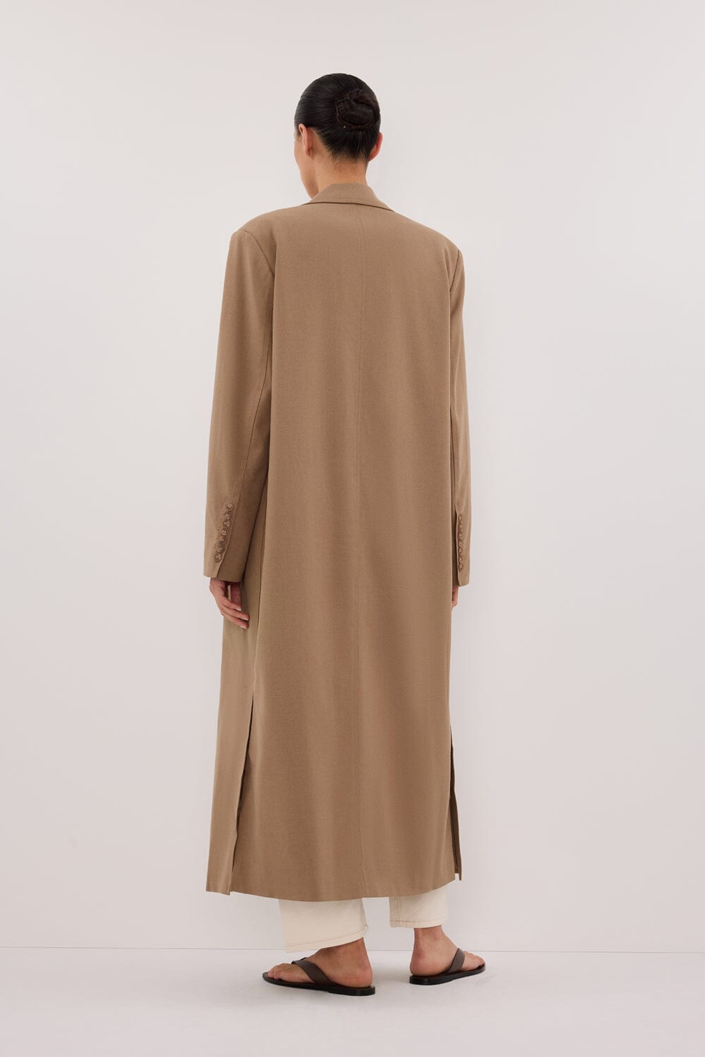 CELINA TAN WOOL BLEND COAT Clothing DISSH Boutiques 