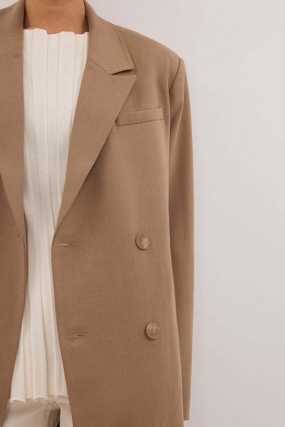 CELINA TAN WOOL BLEND COAT Clothing DISSH Boutiques 