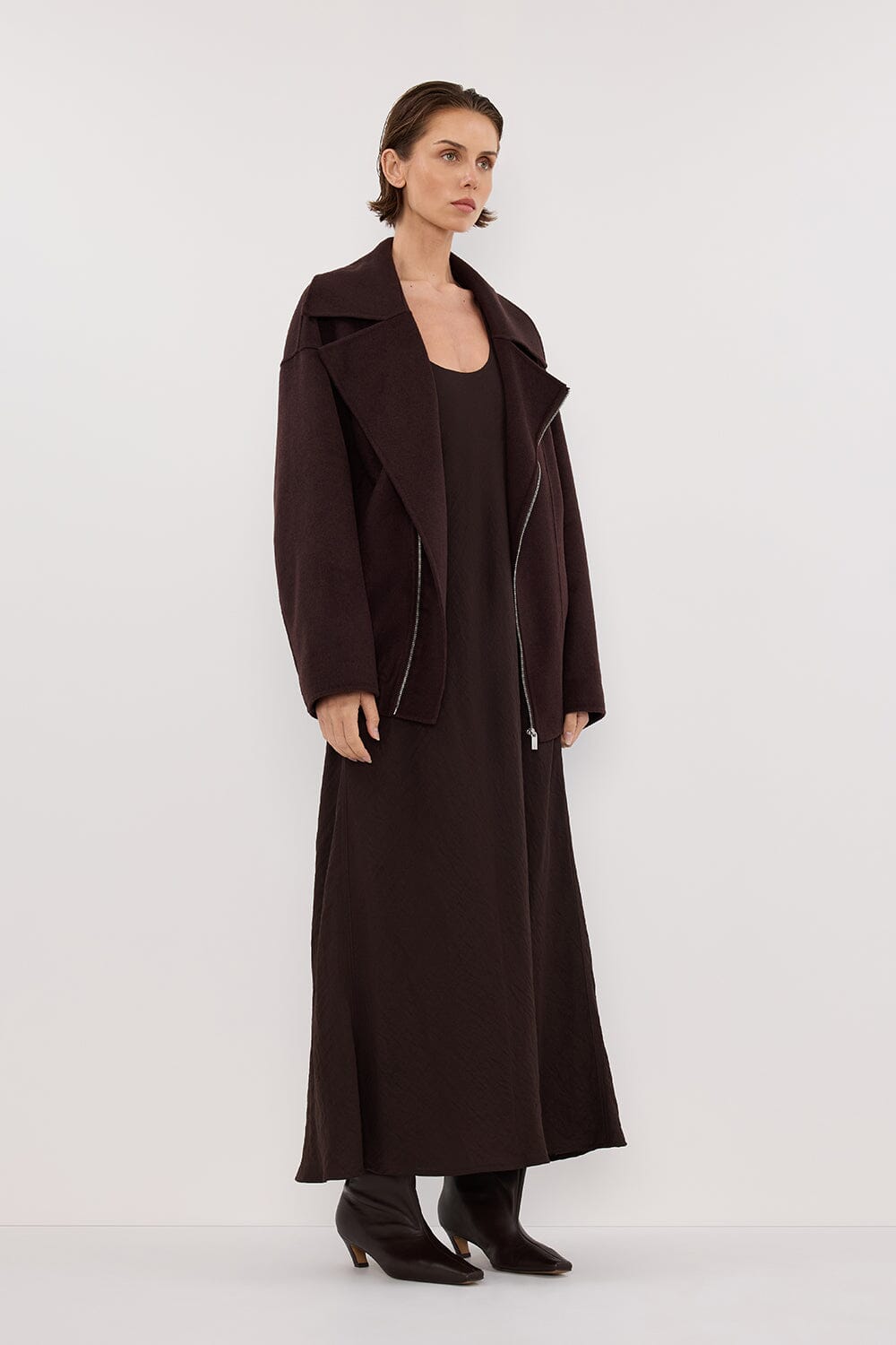 ELAINE DARK CHOC WOOL JACKET Clothing DISSH Boutiques 