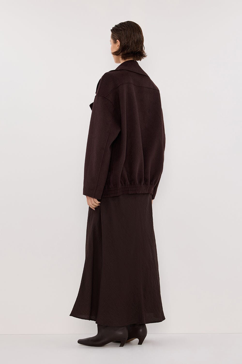 ELAINE DARK CHOC WOOL JACKET Clothing DISSH Boutiques 