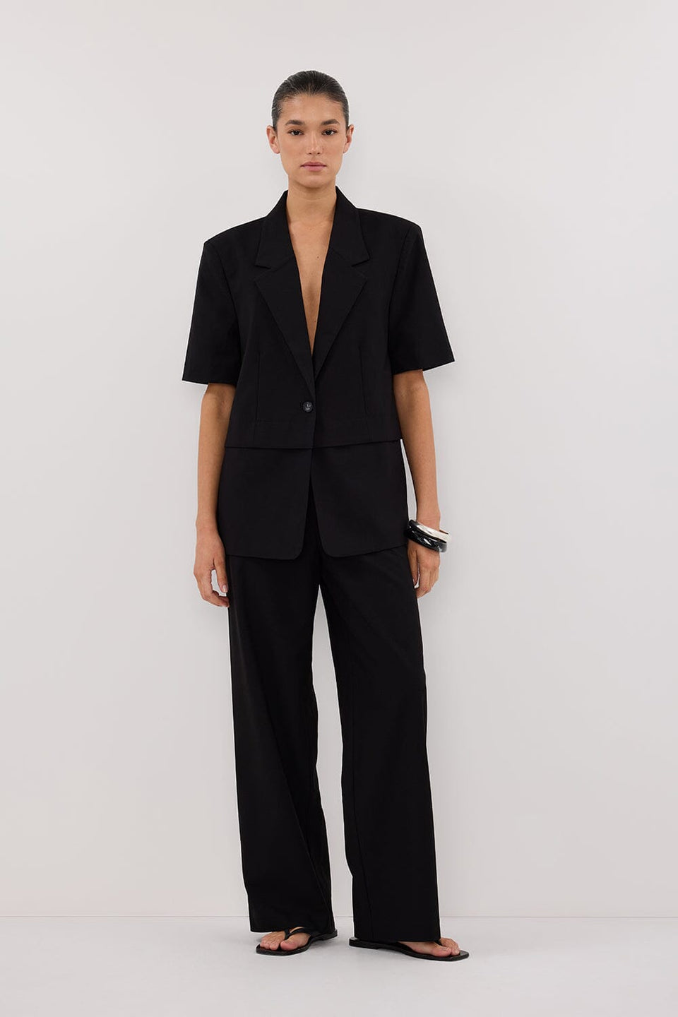 RITA BLACK SHORT SLEEVE BLAZER Clothing DISSH Boutiques 