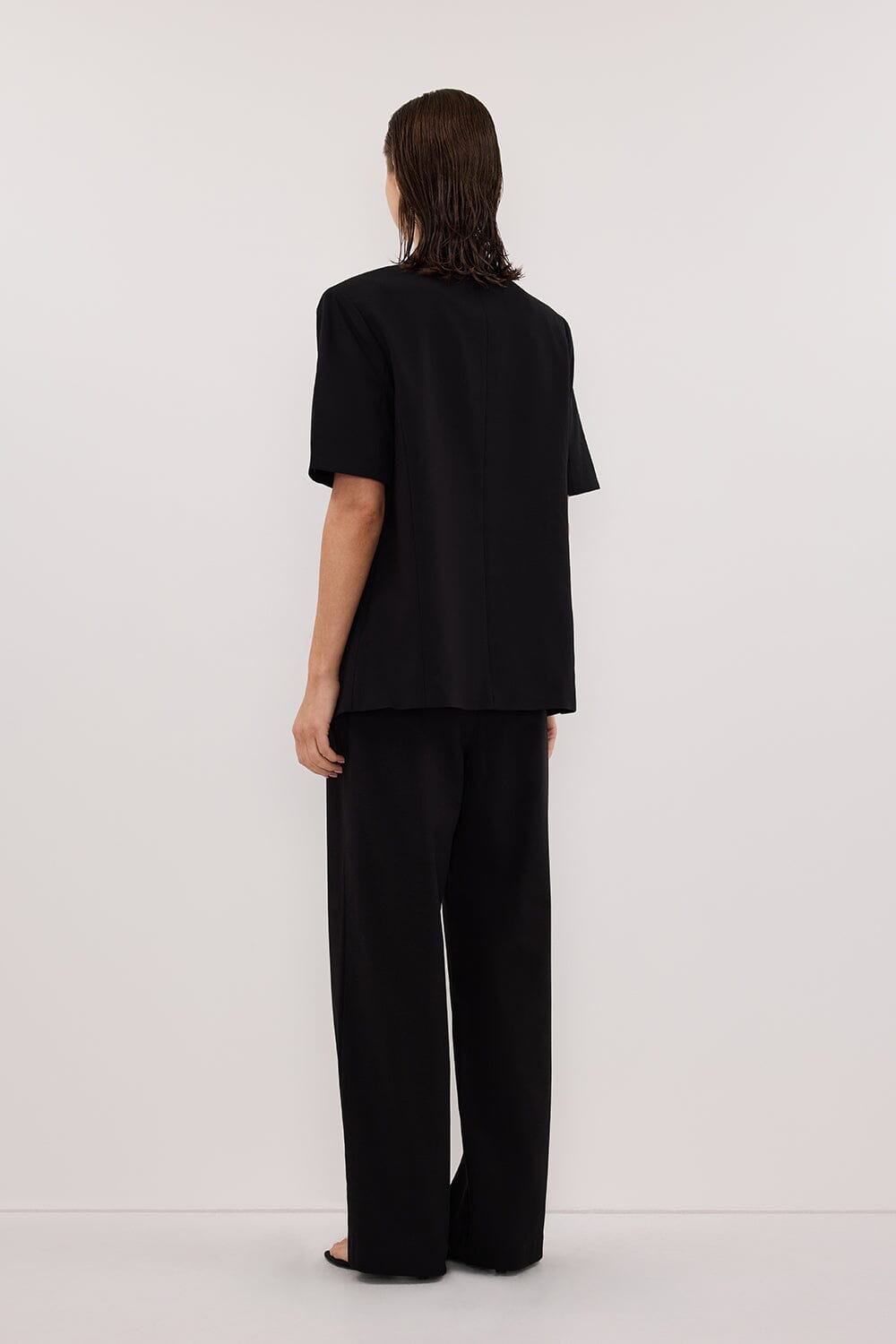 RITA BLACK SHORT SLEEVE BLAZER Clothing DISSH Boutiques 