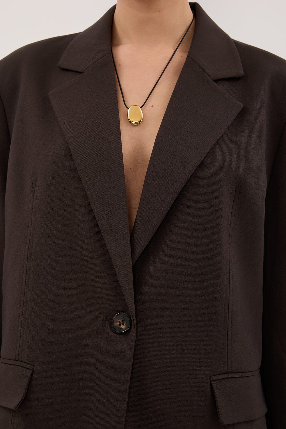 EDEN BITTER CHOC OVERSIZED BOXY BLAZER Clothing DISSH Boutiques 