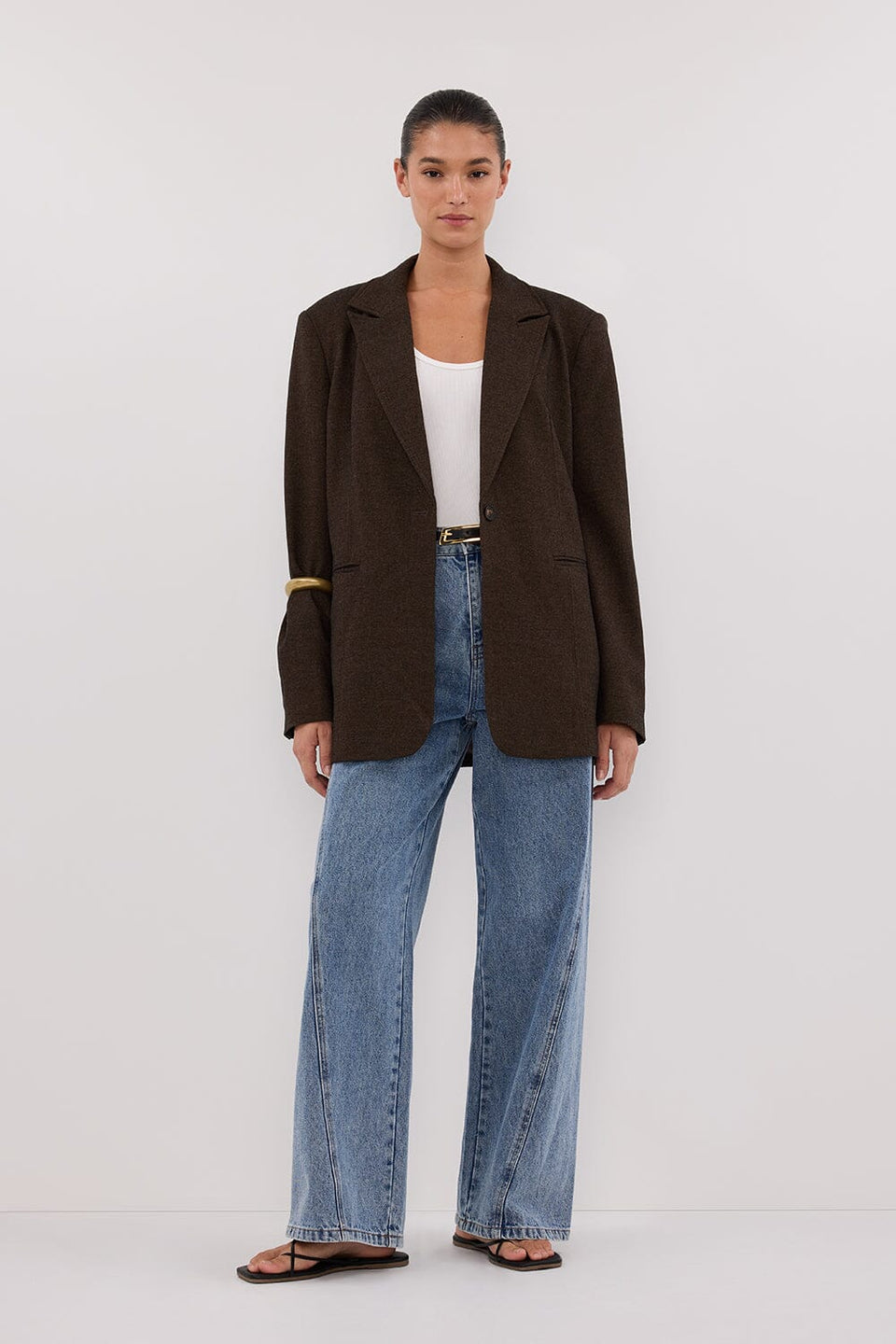 CHARLIE CHOC WOOL BLEND BLAZER Clothing DISSH Boutiques 4 CHOCOLATE 