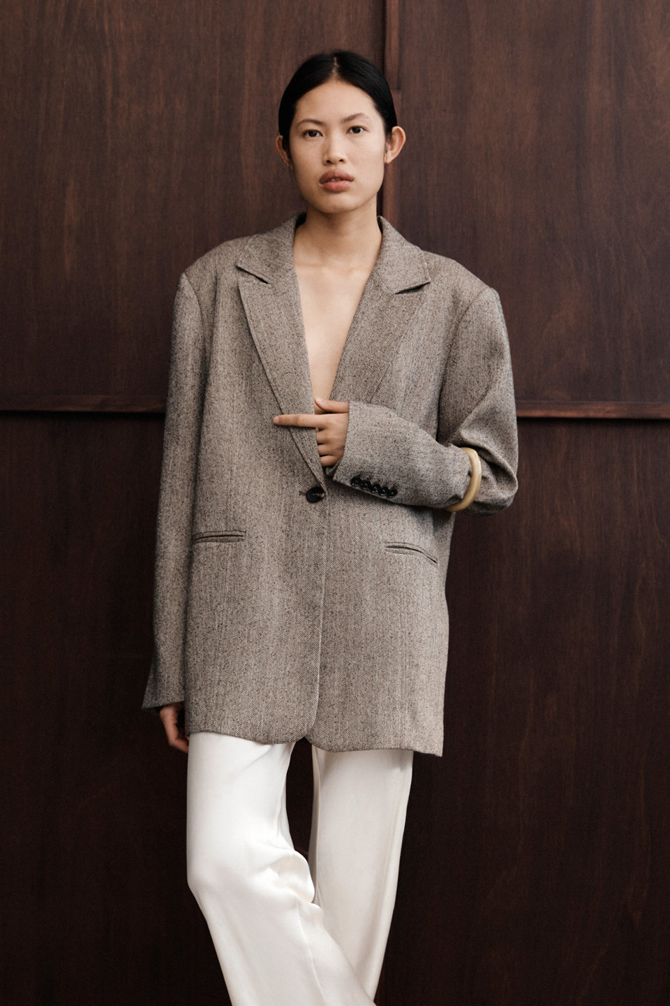 FRANKIE CHOC TWEED BOYFRIEND BLAZER Clothing DISSH Boutiques 