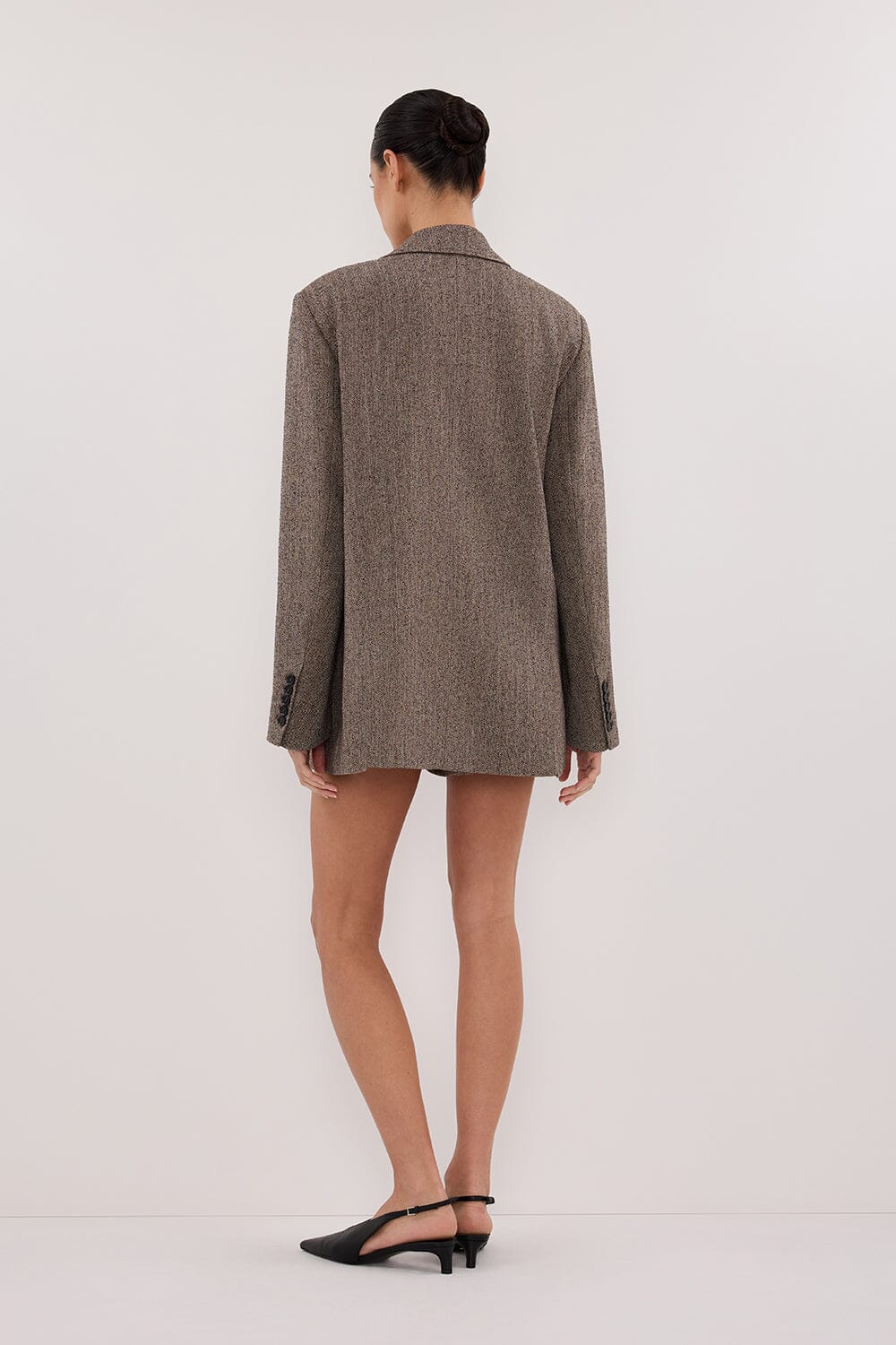 FRANKIE CHOC OVERSIZED TWEED BOYFRIEND BLAZER