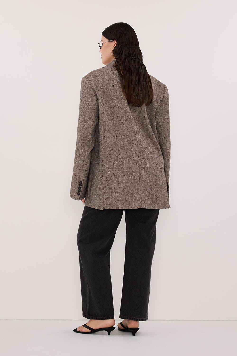 FRANKIE CHOC OVERSIZED TWEED BOYFRIEND BLAZER Clothing DISSH Boutiques 