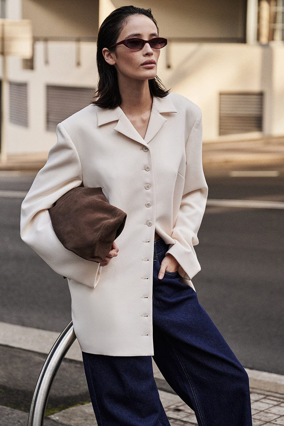 RYKER CREAM RELAXED BLAZER Clothing DISSH Boutiques 4 CREAM 