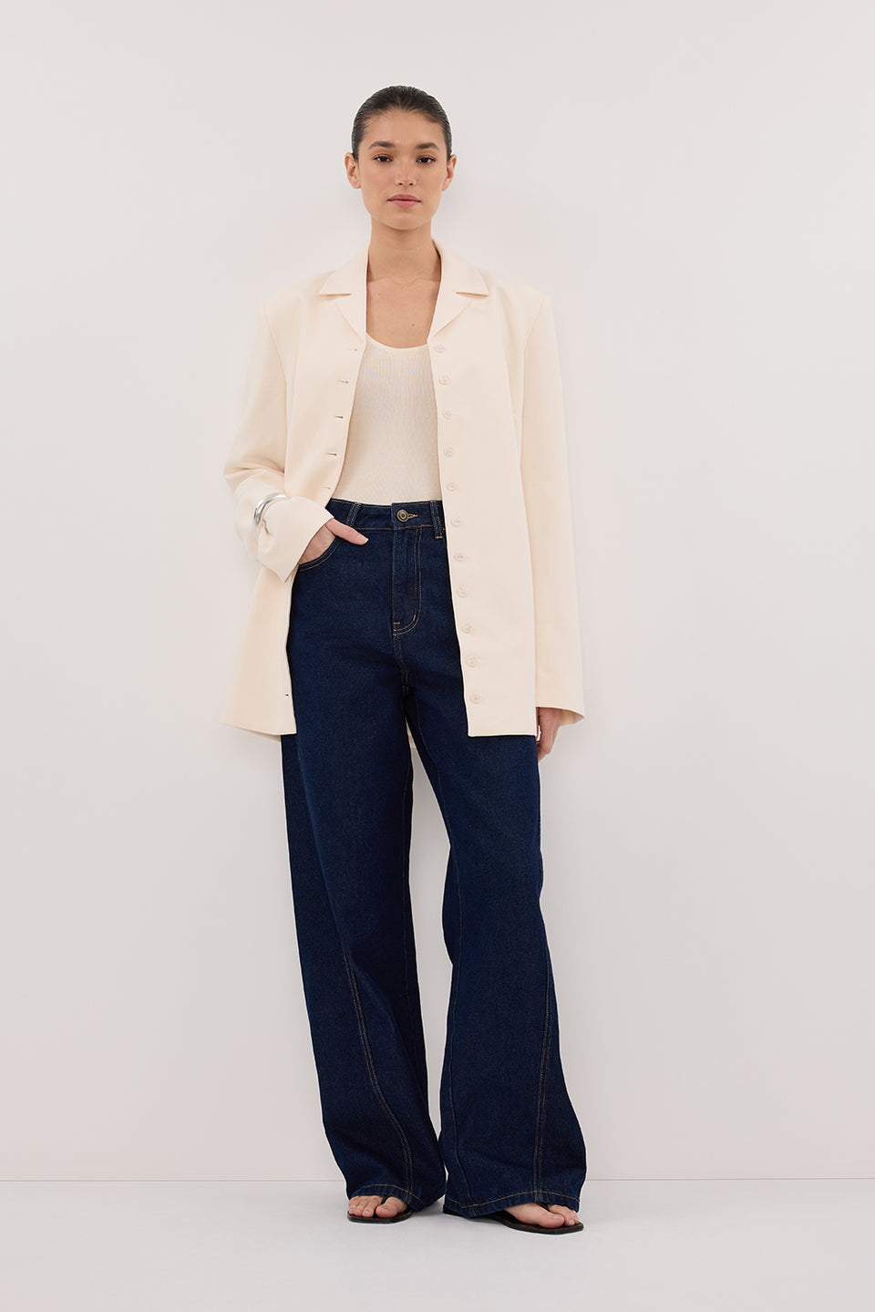 RYKER CREAM RELAXED BLAZER Clothing DISSH Boutiques 
