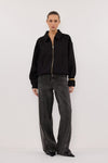 FRANKIE BLACK TWEED BOMBER JACKET