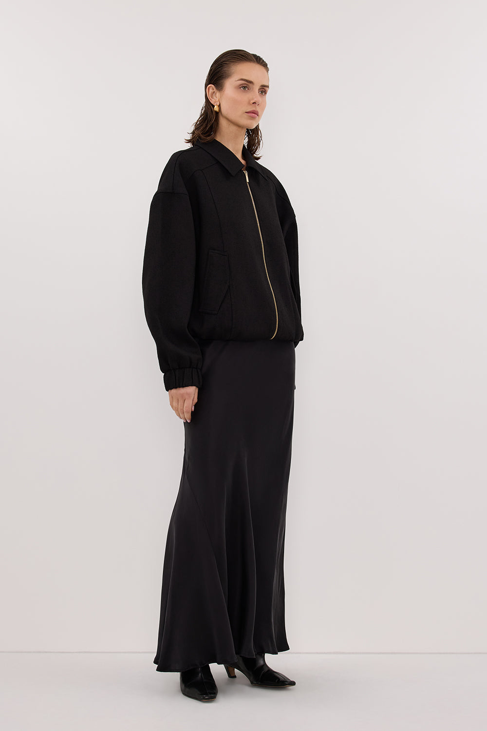 FRANKIE BLACK TWEED BOMBER JACKET Clothing DISSH Boutiques 