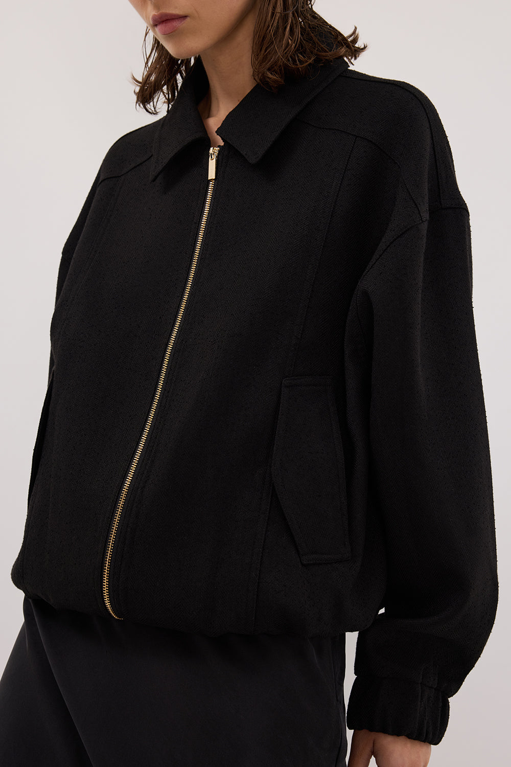 FRANKIE BLACK TWEED BOMBER JACKET Clothing DISSH Boutiques 