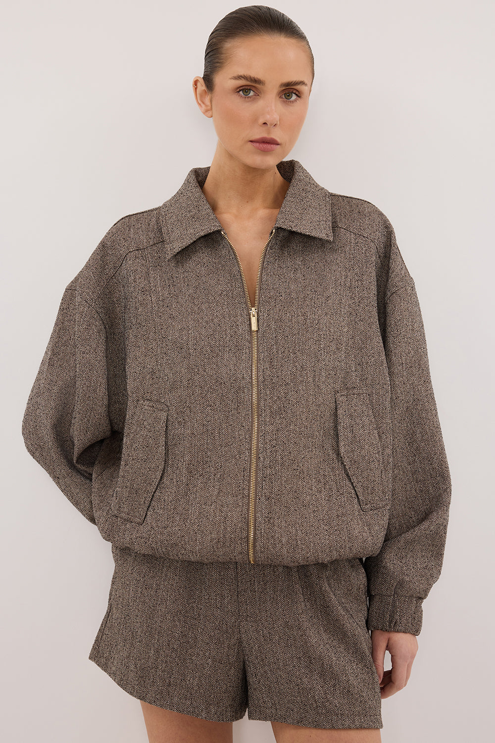 FRANKIE CHOC TWEED BOMBER JACKET Clothing DISSH Boutiques 