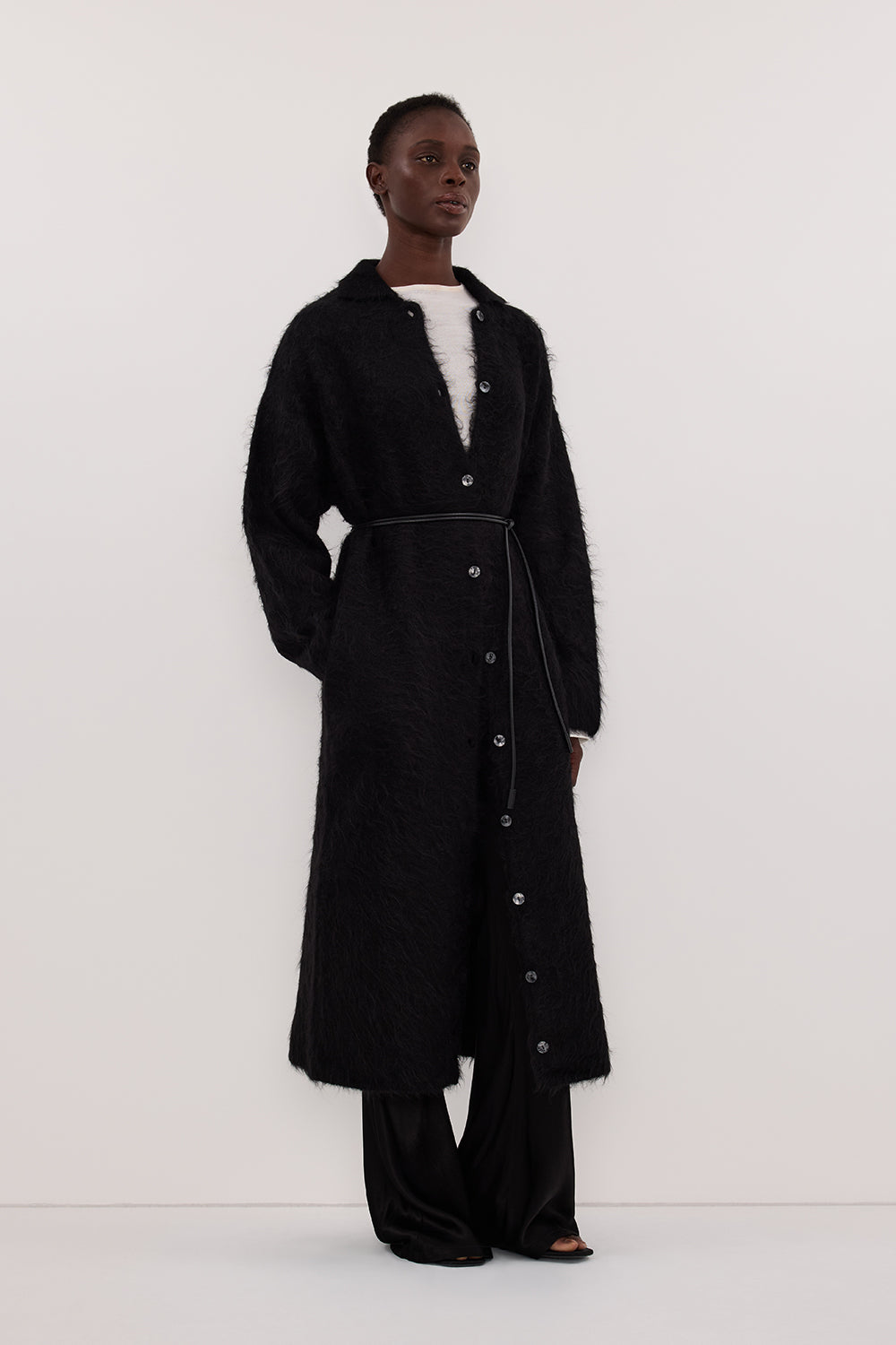 SALMA BLACK CARDIGAN COAT Clothing DISSH Boutiques 