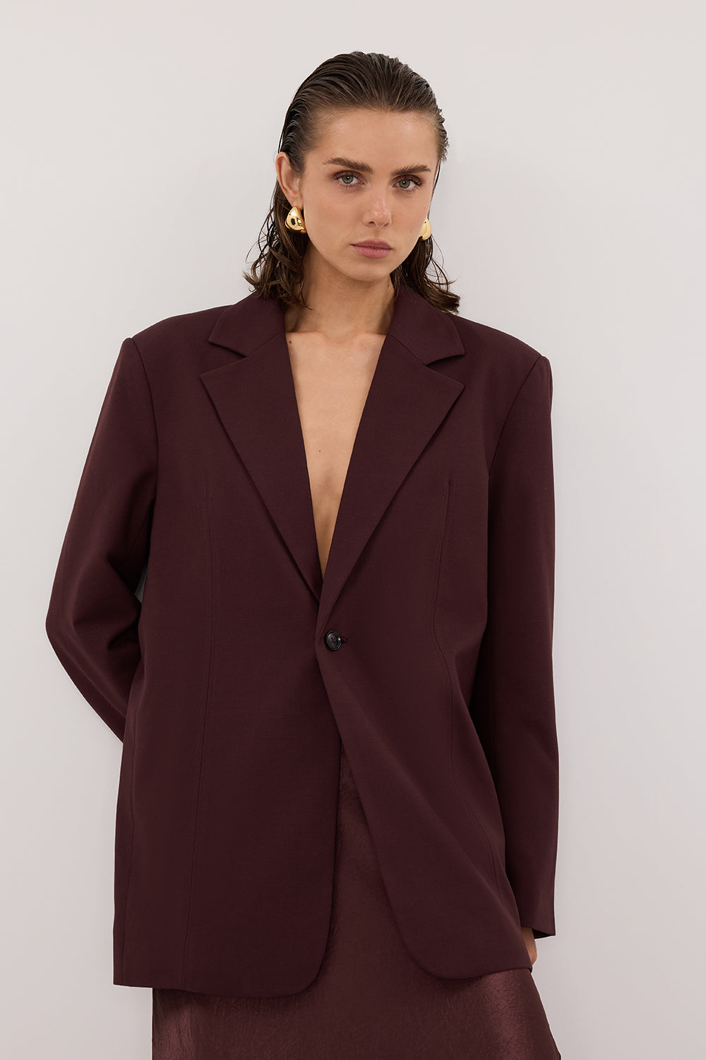 PRUE WALNUT OVERSIZED BLAZER Clothing DISSH Boutiques 