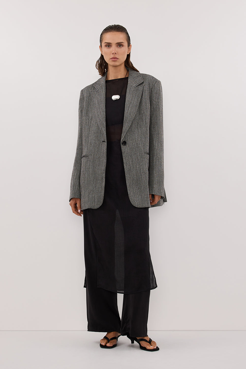 MANHATTAN CHARCOAL TWEED BLAZER Clothing DISSH Boutiques 