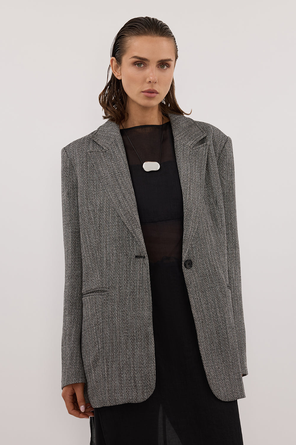 MANHATTAN CHARCOAL TWEED BLAZER Clothing DISSH Boutiques 