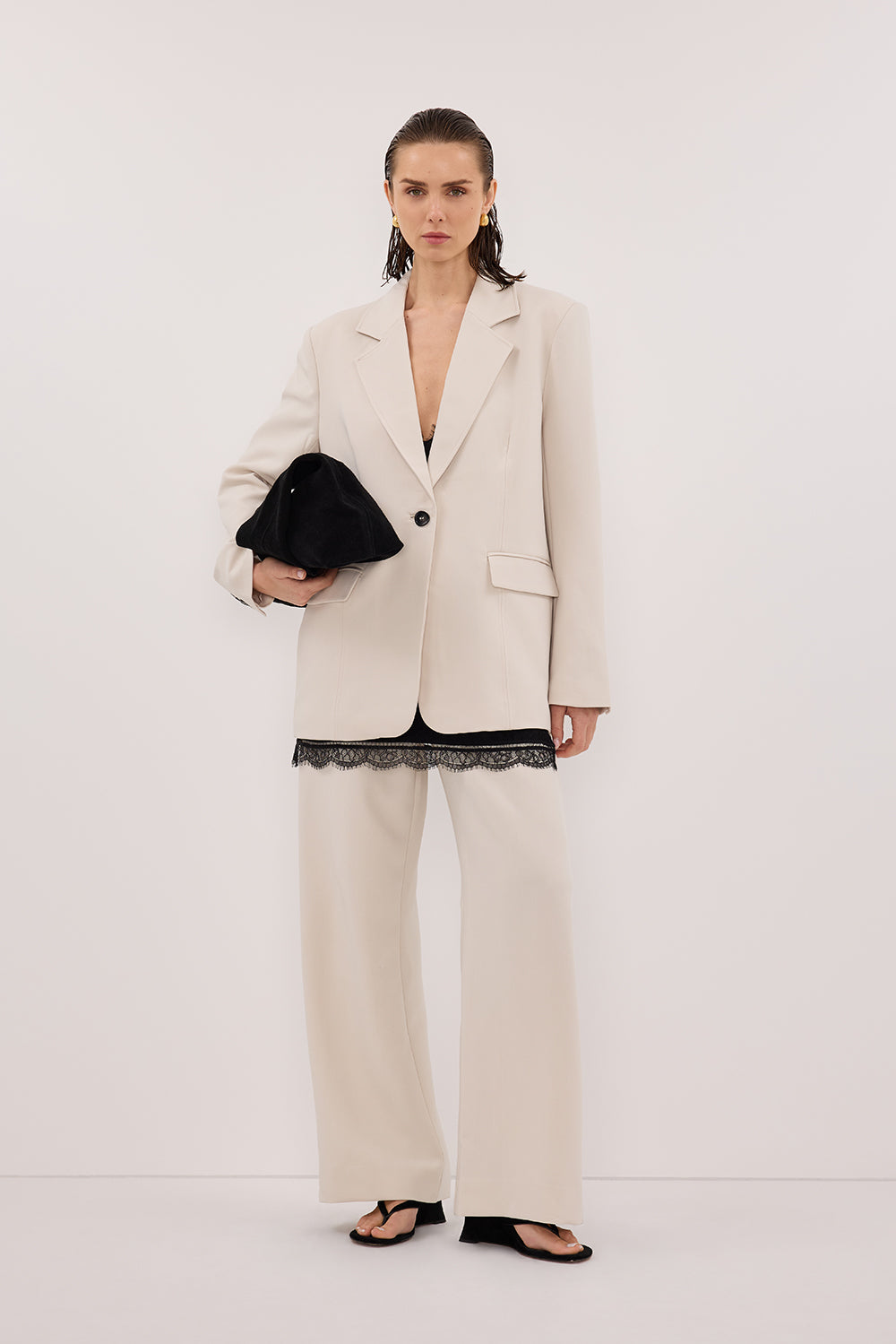 CHELSEA BONE OVERSIZED BLAZER Clothing DISSH Boutiques 