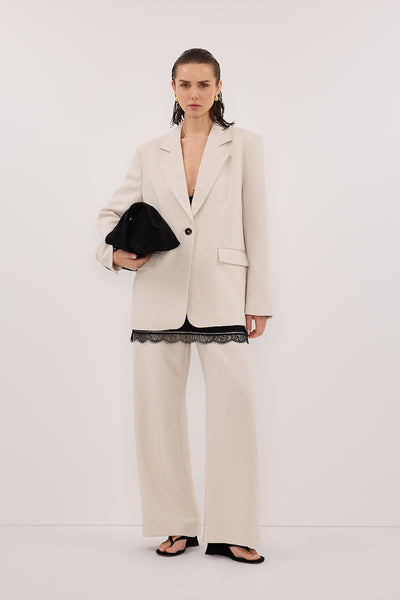 Stas wearing CHELSEA BONE OVERSIZED BLAZER