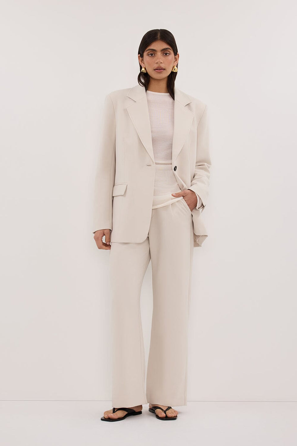 CHELSEA BONE OVERSIZED BLAZER Clothing DISSH Boutiques 