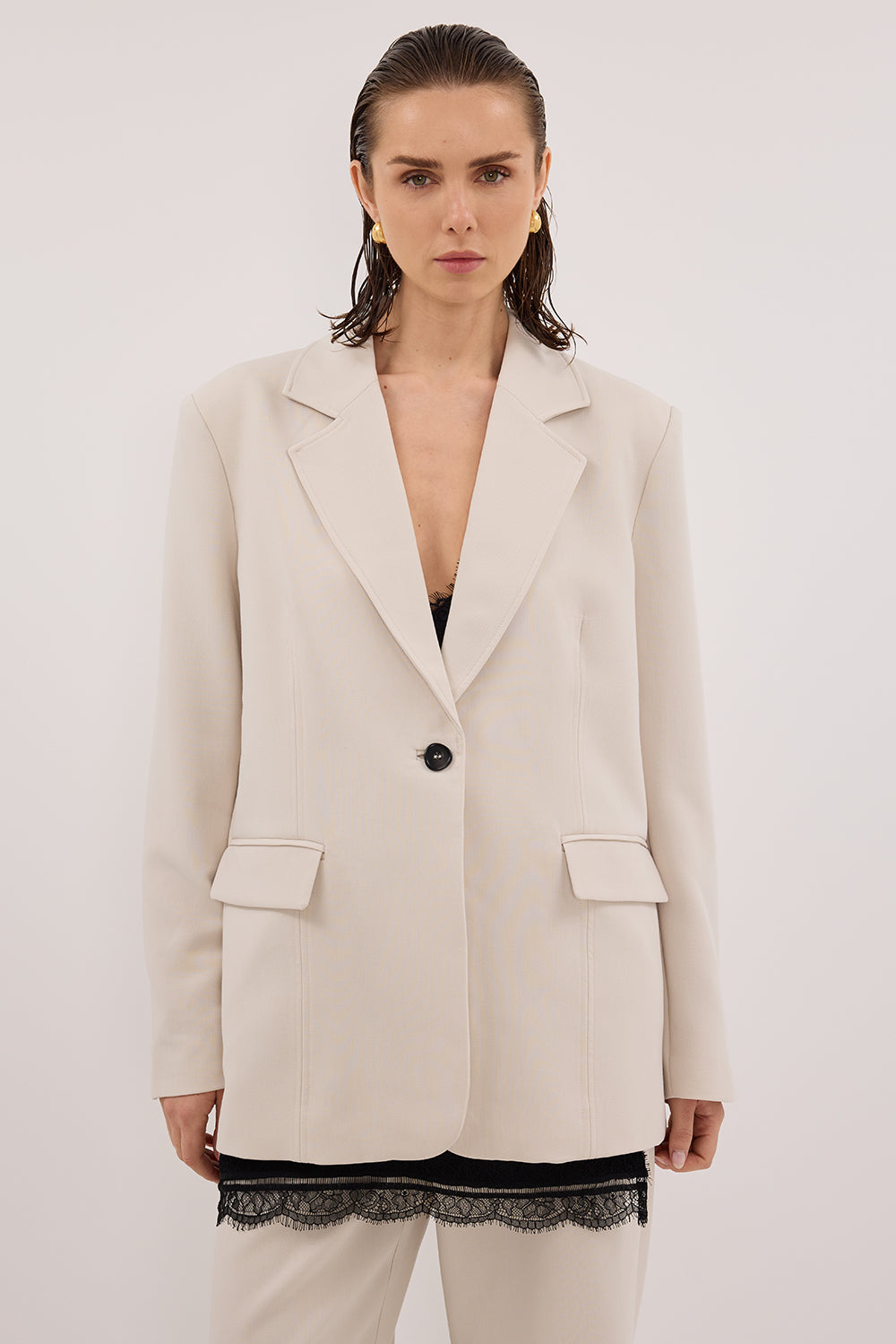 CHELSEA BONE OVERSIZED BLAZER Clothing DISSH Boutiques 
