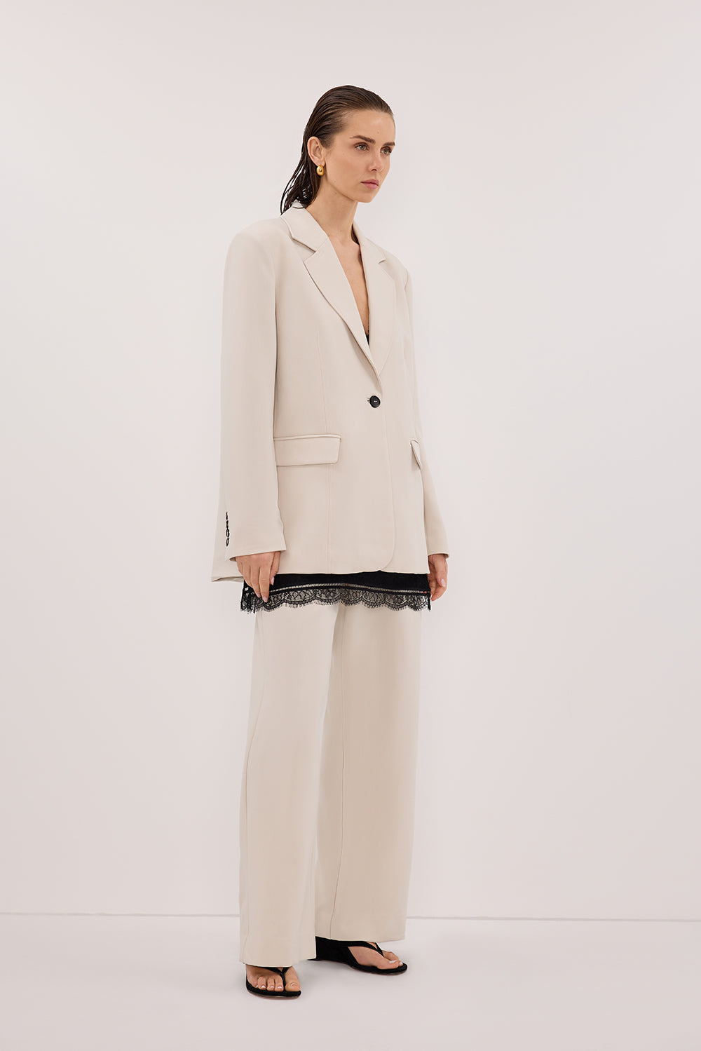 CHELSEA BONE OVERSIZED BLAZER Clothing DISSH Boutiques 