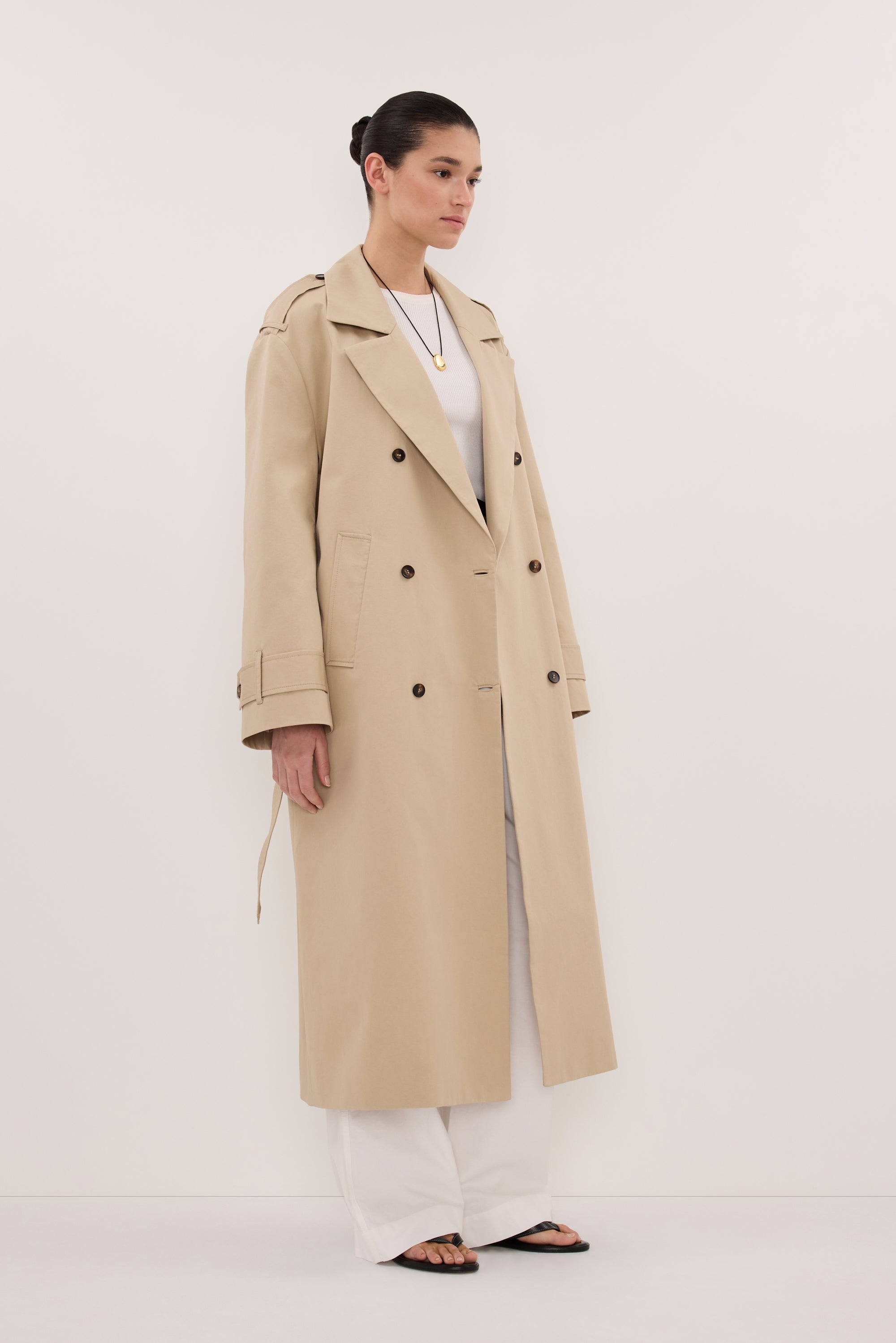 GABRIEL NATURAL BELTED TRENCH COAT