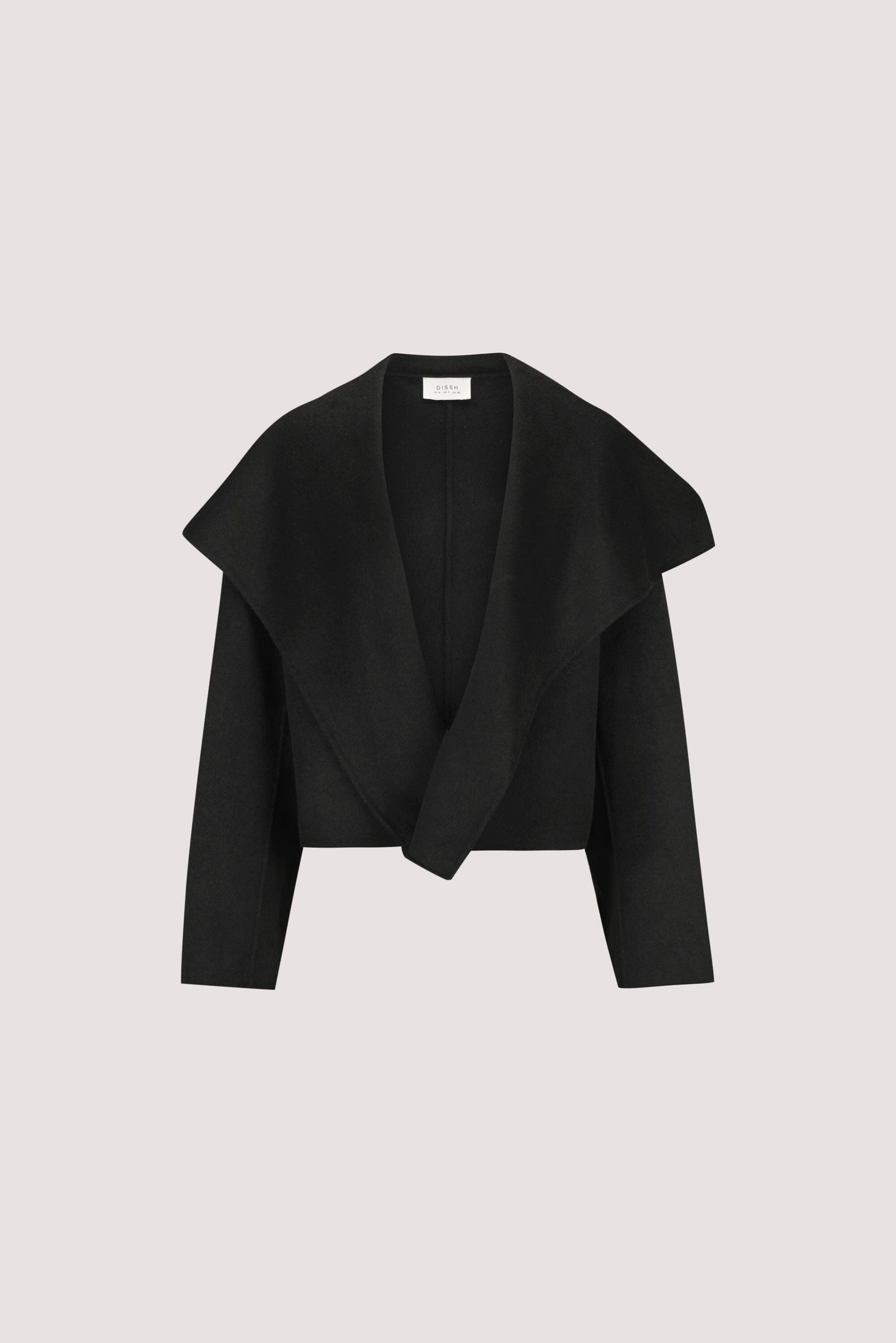 LUCIA BLACK CROPPED WOOL BLEND TRENCH COAT Clothing DISSH Boutiques 