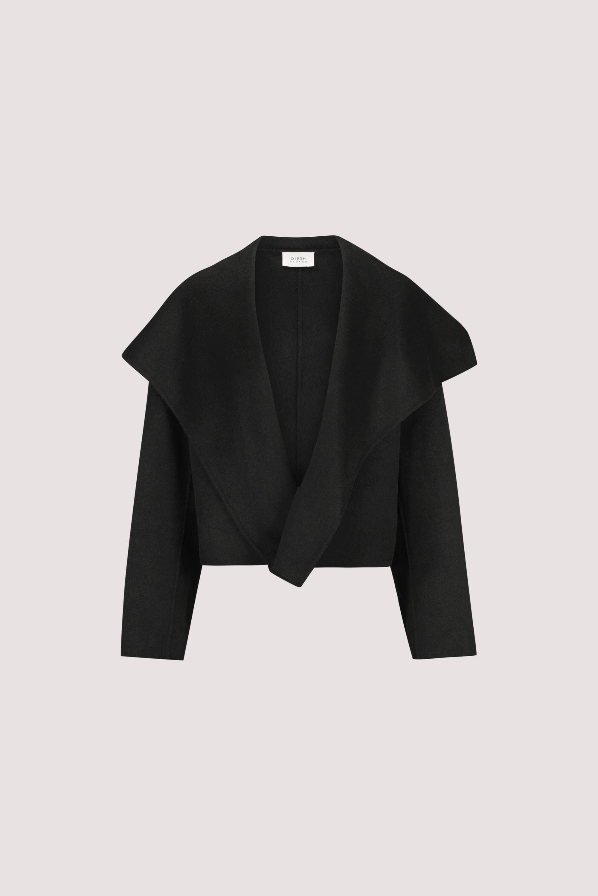 LUCIA BLACK CROPPED WOOL BLEND TRENCH COAT Clothing DISSH Boutiques 