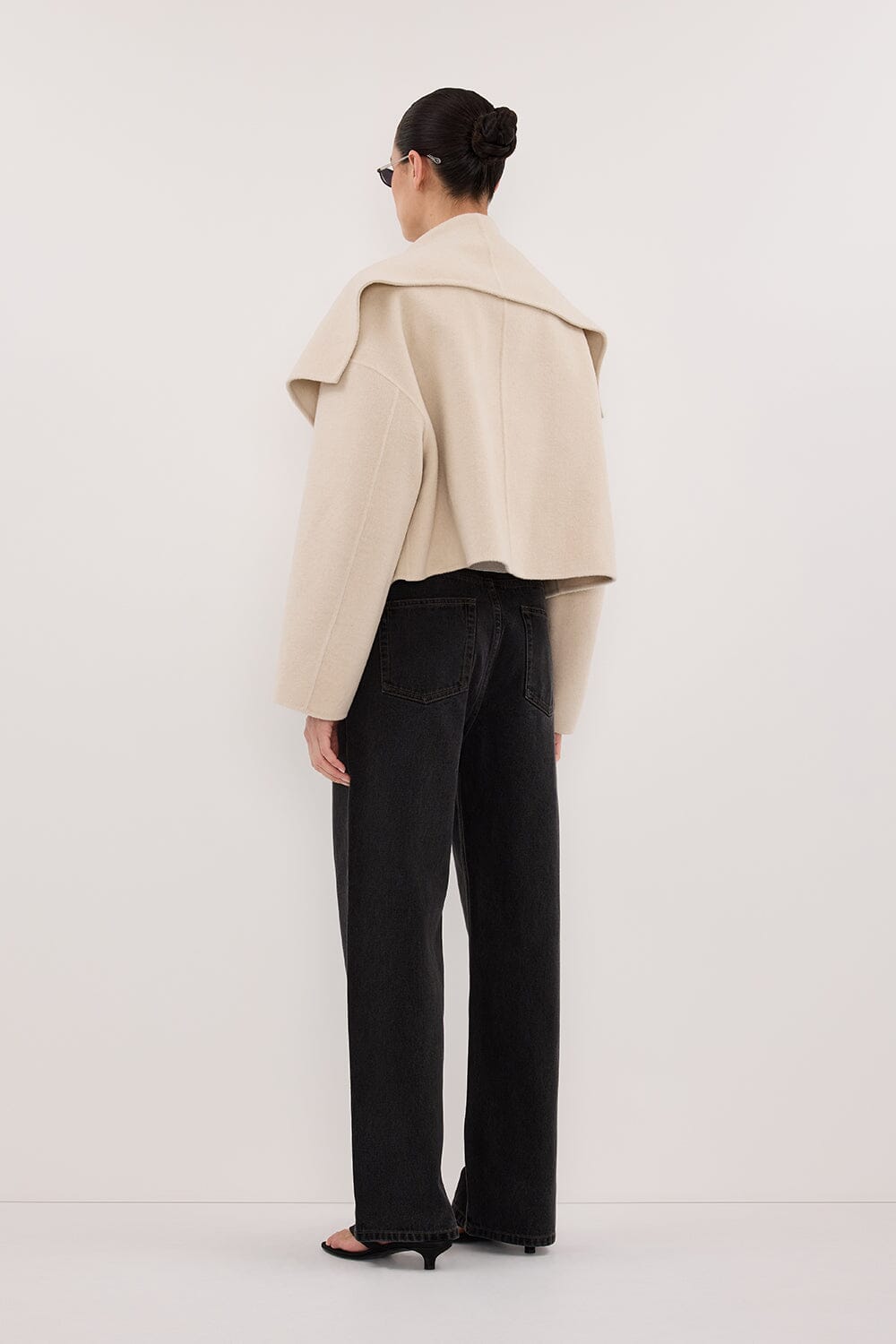 LUCIA BONE CROPPED WOOL BLEND TRENCH COAT Clothing DISSH Boutiques 