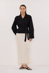 GABRIEL BLACK CROPPED TRENCH COAT