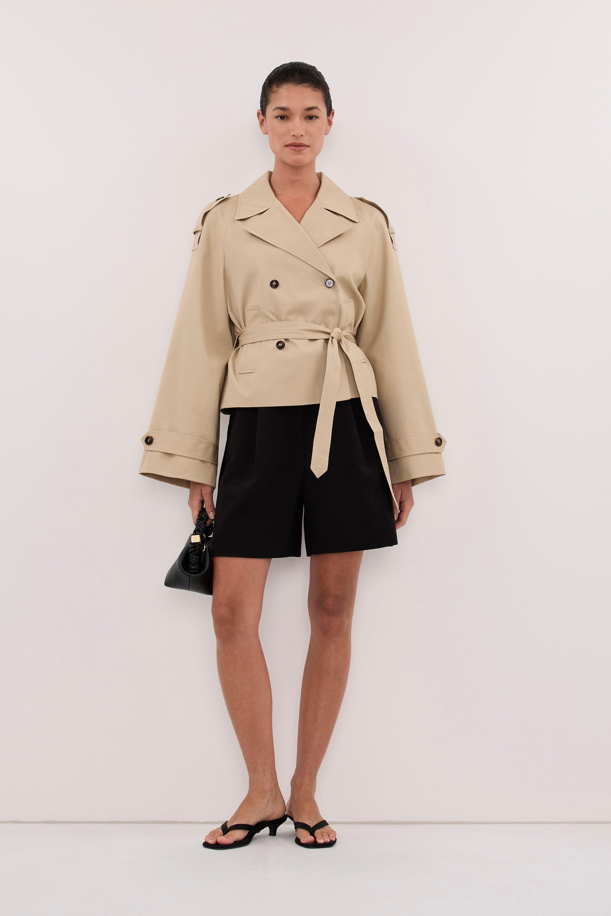 GABRIEL NATURAL CROPPED TRENCH COAT